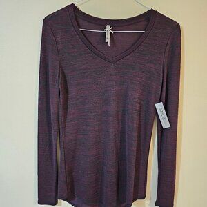 Jo & Co Women's Casual V-Neck long Sleeve Tee Top - Size M